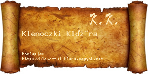 Klenoczki Klára névjegykártya