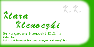 klara klenoczki business card